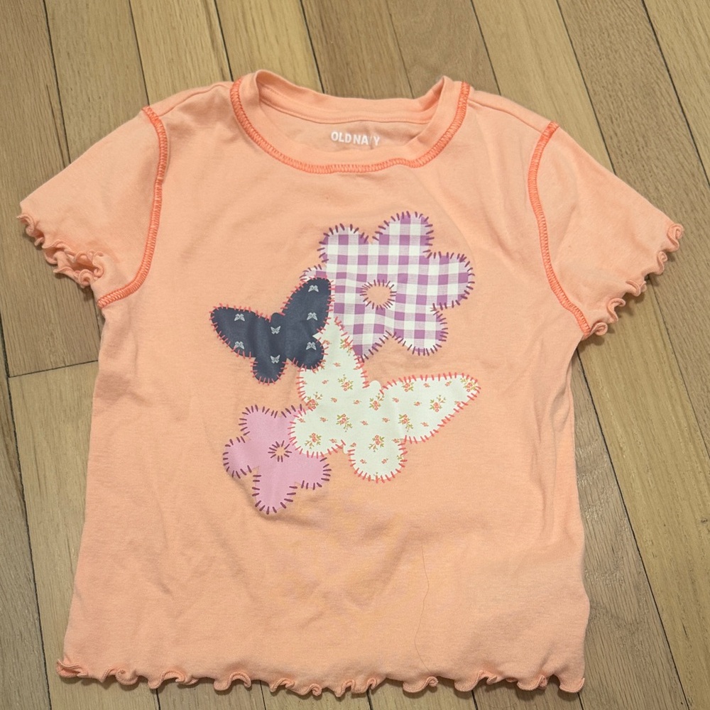 5/$30 Old Navy Kids' Coral Floral Butterfly Tee